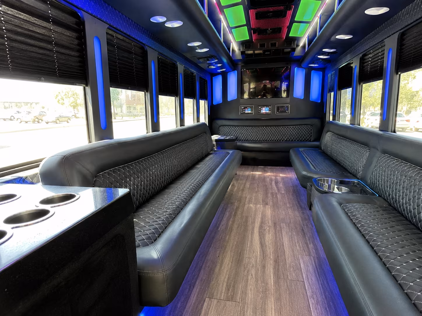 howell 15 passenger party bus inside