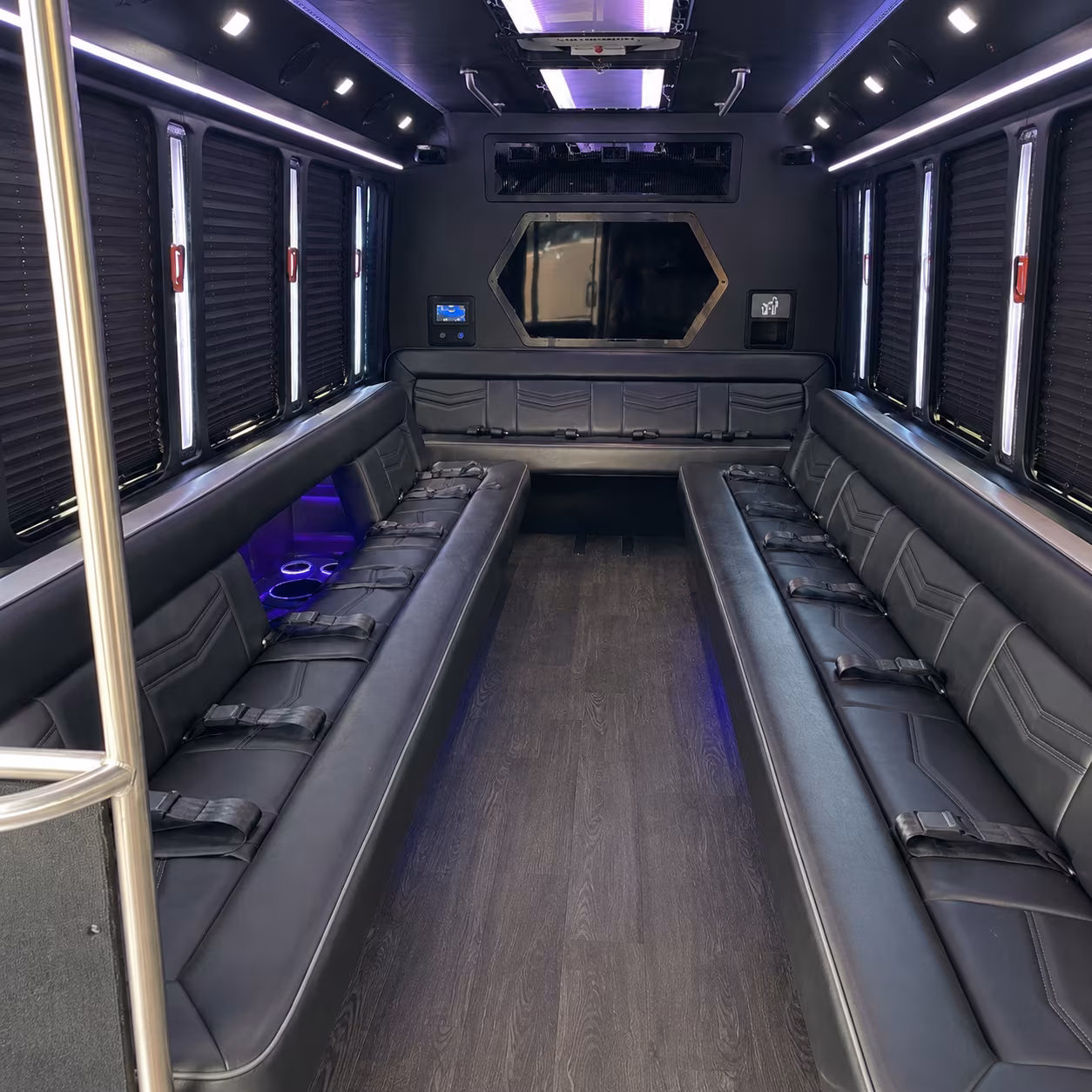 howell 18 passenger party bus interior