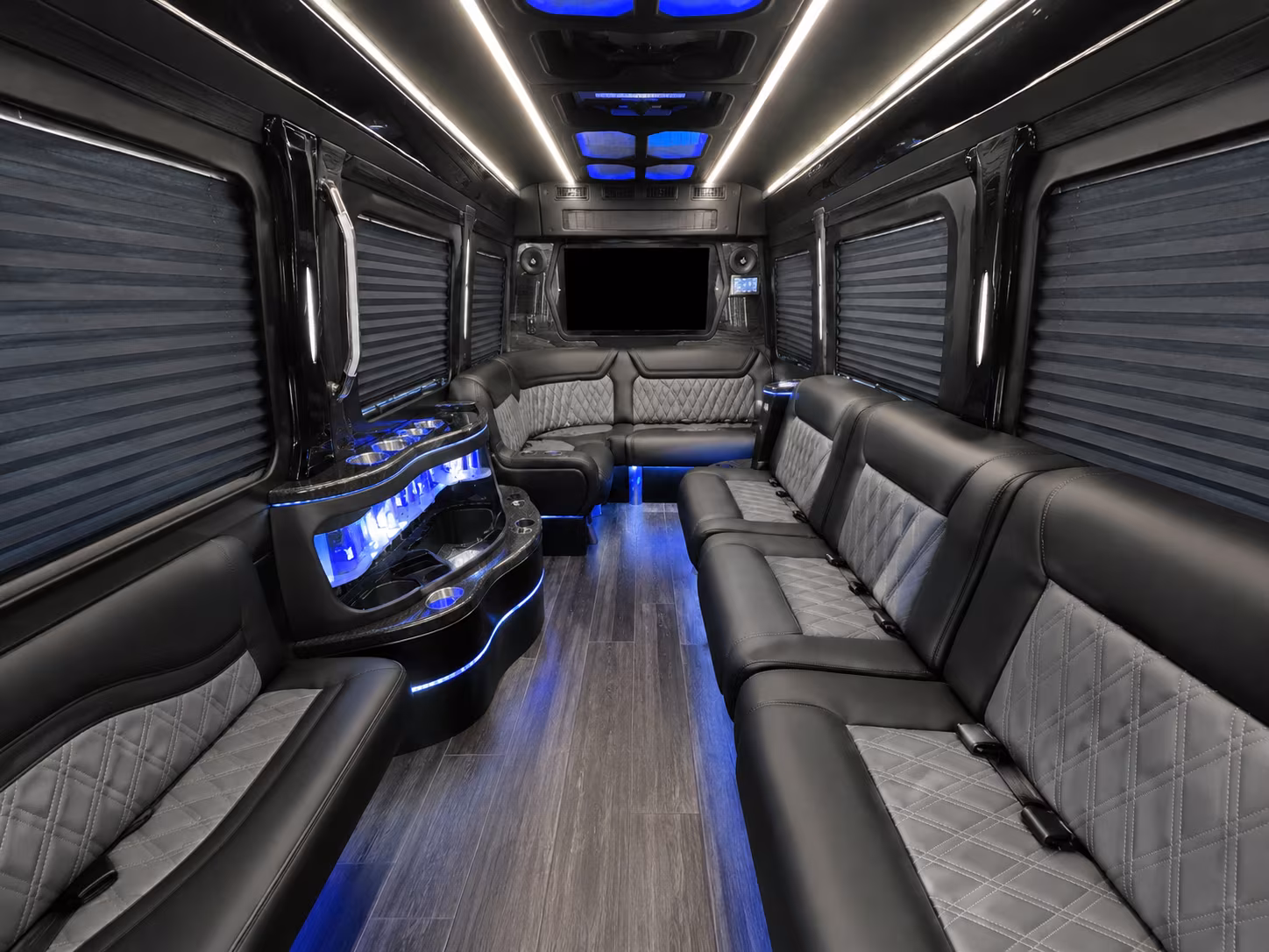 howell 30 passenger party bus interior