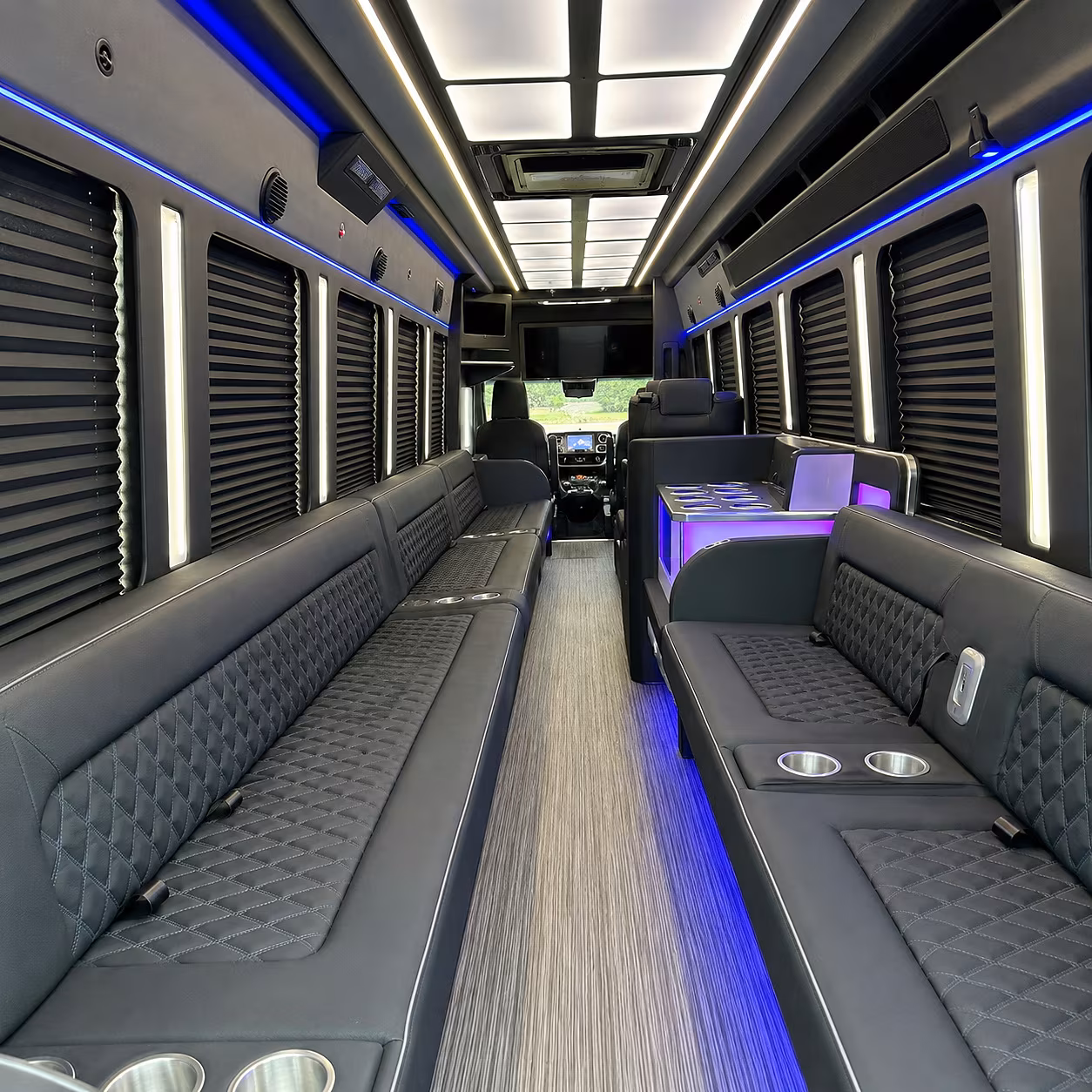 howell party bus rental interior