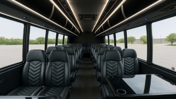 Interior of Charter Bus Company Lakewood Township's 35 Passenger Minibus in Lakewood Township