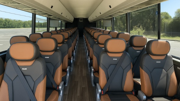 Interior of Charter Bus Company Howell's 50 Passenger Charter Bus in Howell
