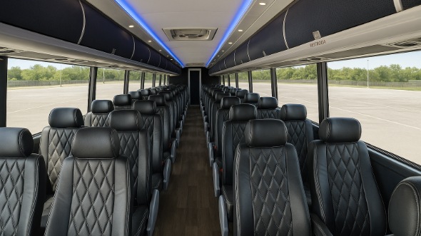 Interior of Charter Bus Company Howell Township's 55 Passenger Charter Bus in Howell Township