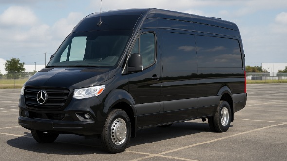 Exterior of Charter Bus Company Jackson Township's Sprinter Van Rental With Driver in Jackson Township